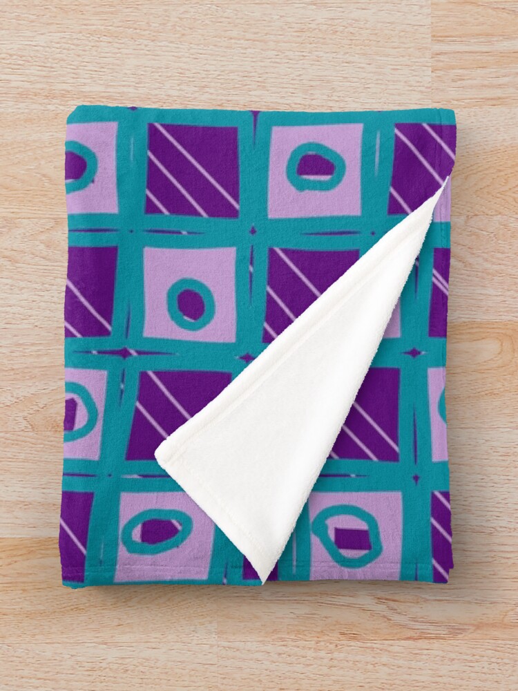 Thumbnail 3 of 6, Throw Blanket, Abstract Square Pattern designed and sold by mrtraz.