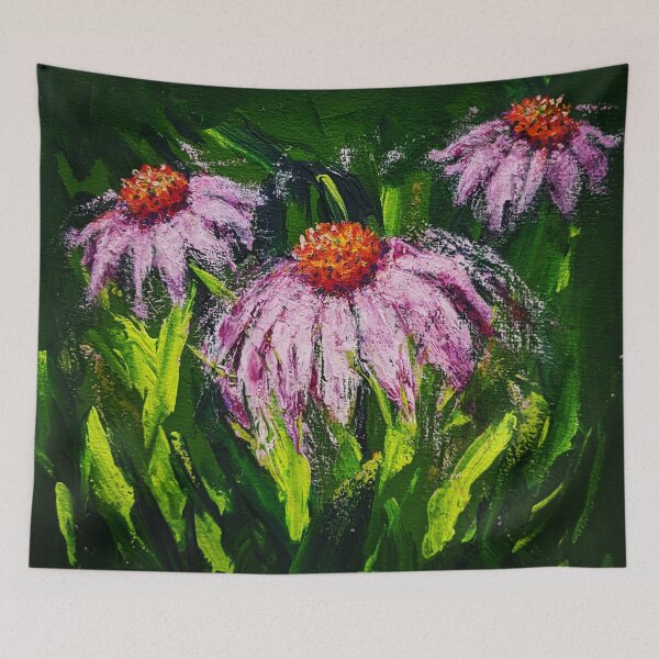 Item preview, Purple Cone Flowers and Midnights designed and sold by Laura King  Fine Arts.