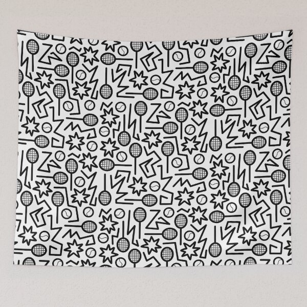 Item preview, Crazy for tennis - black on white designed and sold by ArtbyCouture.