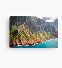 Lámina metálica La costa de Na Pali de Kauai
