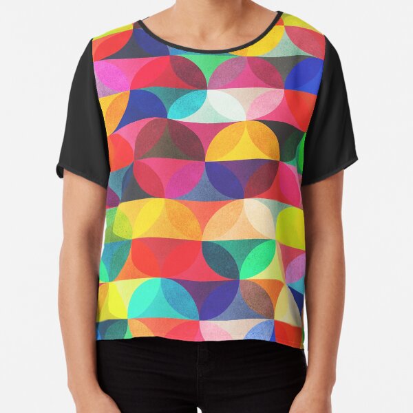 T-Shirt 3D Printed Geometric Abstract Colorful Shapes of Dots and Circles Hexagonal Composi Casual Tees