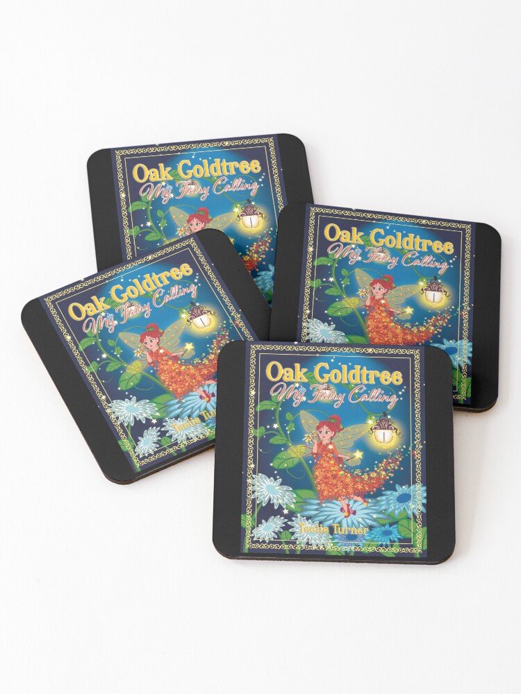 Thumbnail 1 of 5, Coasters (Set of 4), Oak Goldtree Book Cover designed and sold by FairyBookClub.