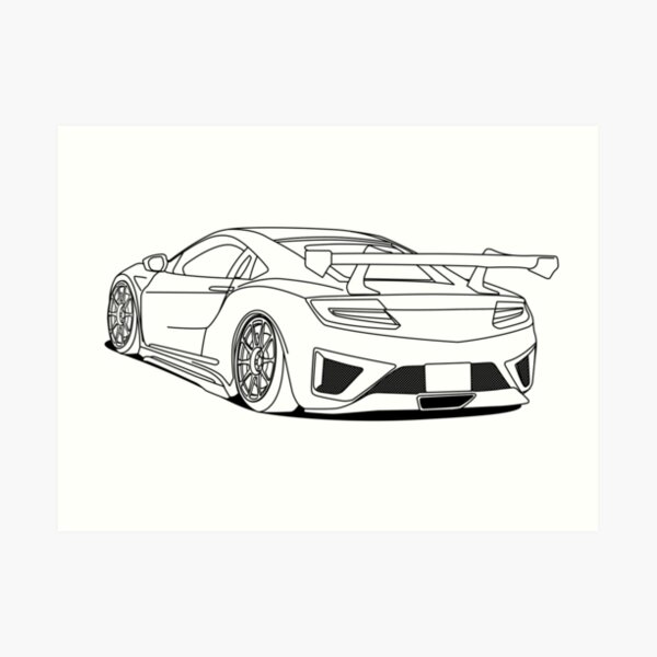 Cool Jdm Car Outlines Art Print By Megalawlz Redbubble