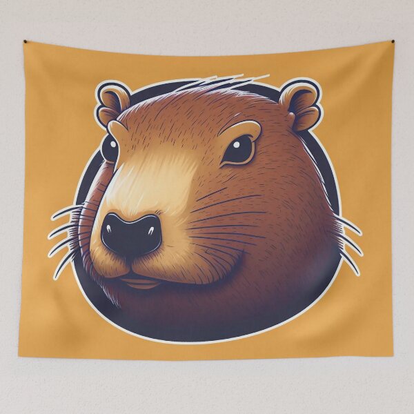 Aperçu de l'œuvre Capy jaune Capybara Art Cartoon créée et vendue par CapybaraCentral.