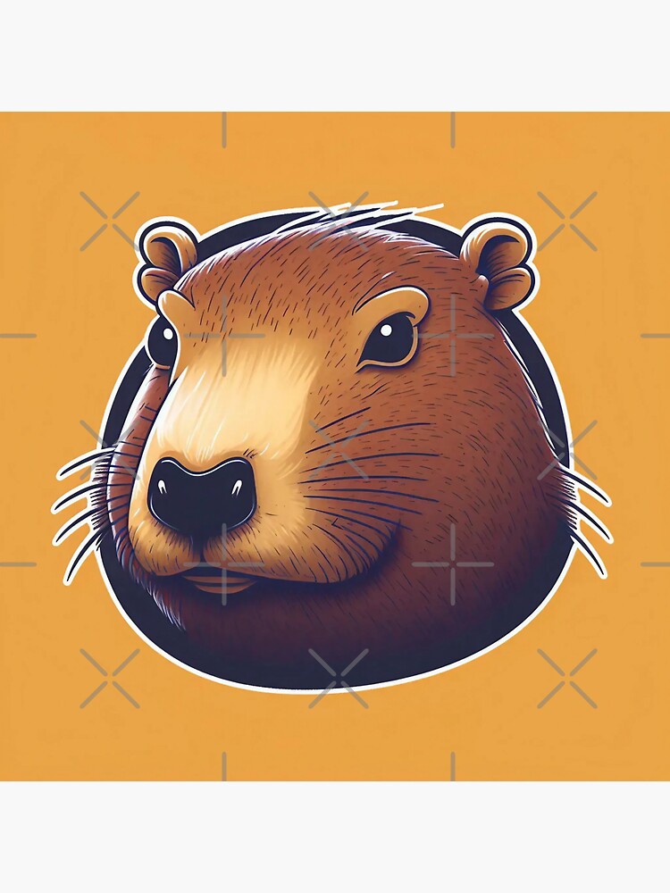 Set of stickers, badge with cute cartoon capybaras. Yellow background.  Vector illustration. 20248901 Vector Art at Vecteezy