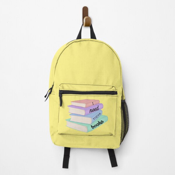 Artikelvorschau, Ich brauche mehr Bücher (pastellfarbener Stapel Bücher) entworfen und verkauft von Becky-Marie.