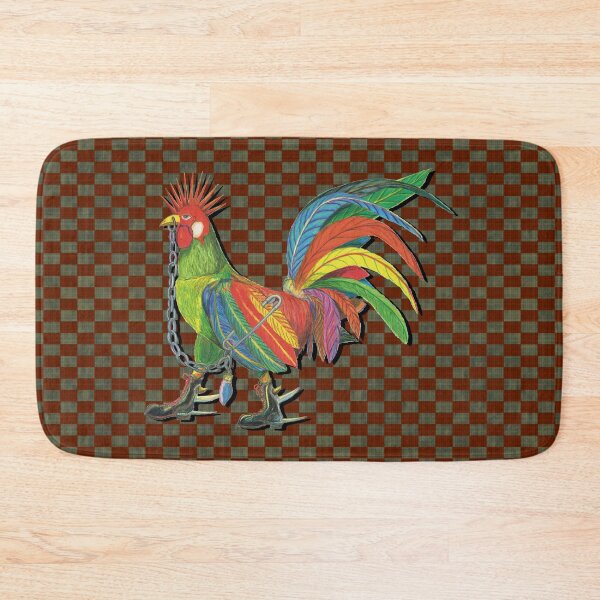 Artikelvorschau, Punky Rooster Basic on Brown Checkered Colors entworfen und verkauft von AJLeibengeist.
