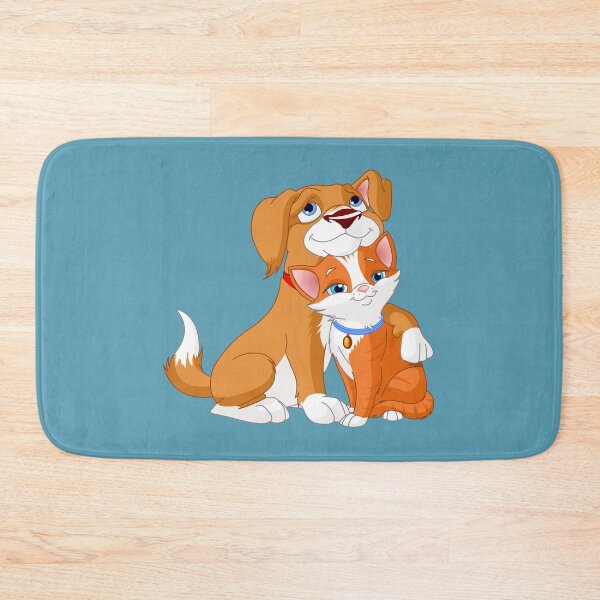 Item preview, Gato marrón y perro naranja y perro abrazando gato designed and sold by Do-It-Over.