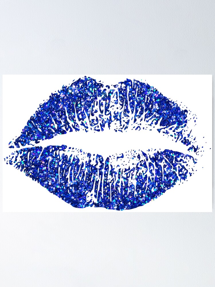 blue glitter lip