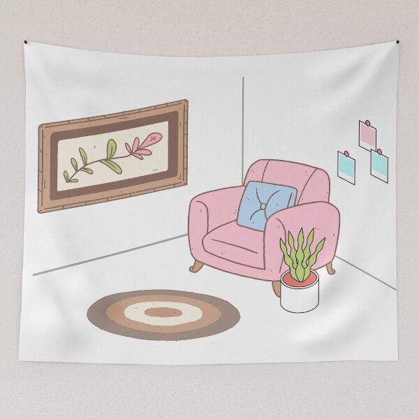 Item preview, Dreaming Of Home, Cute Living Room designed and sold by SquishStitches.
