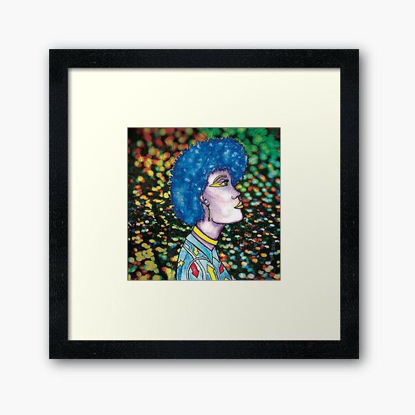 Afro Match Stick Fireworks Girl by Jayne Kitsch Framed Art Print