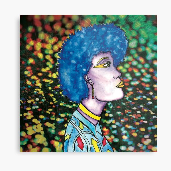 Afro Match Stick Fireworks Girl by Jayne Kitsch Metal Print