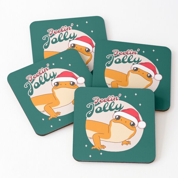 Item preview, Tangerine Leopard Gecko, Christmas Edition! Feelin Jolly! Green BG designed and sold by anacecilia.