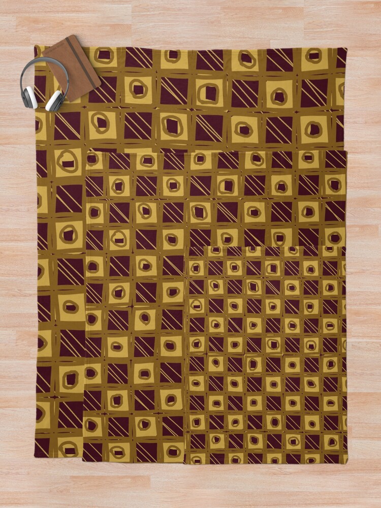Thumbnail 5 of 6, Throw Blanket, Abstract Square Pattern designed and sold by mrtraz.