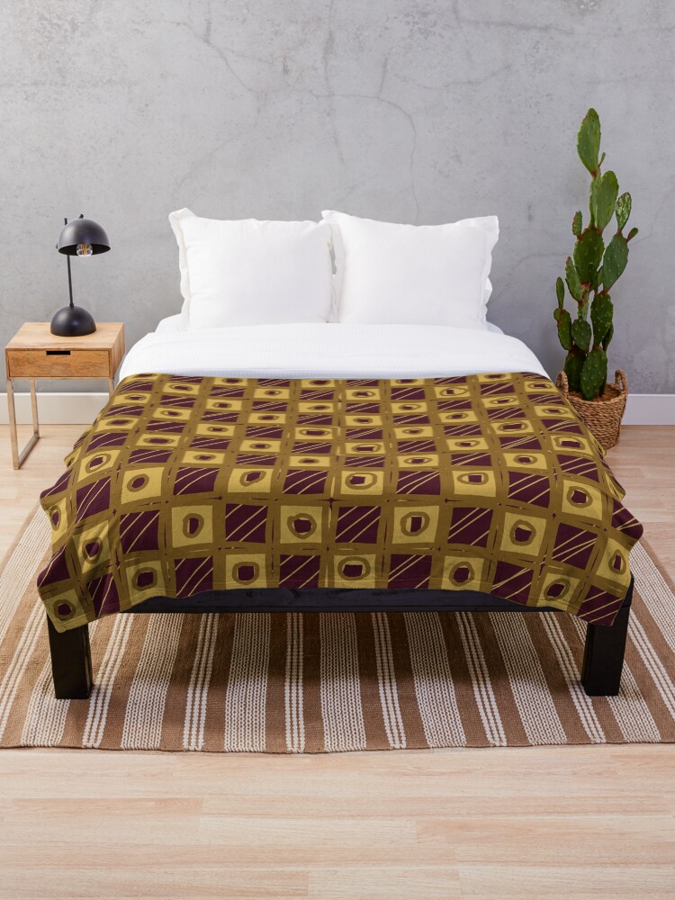 Thumbnail 1 of 6, Throw Blanket, Abstract Square Pattern designed and sold by mrtraz.