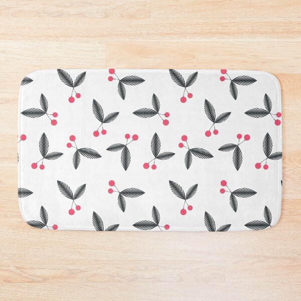 Item preview, Seamless floral berry cherry pattern on white designed and sold by fuzzyfox.