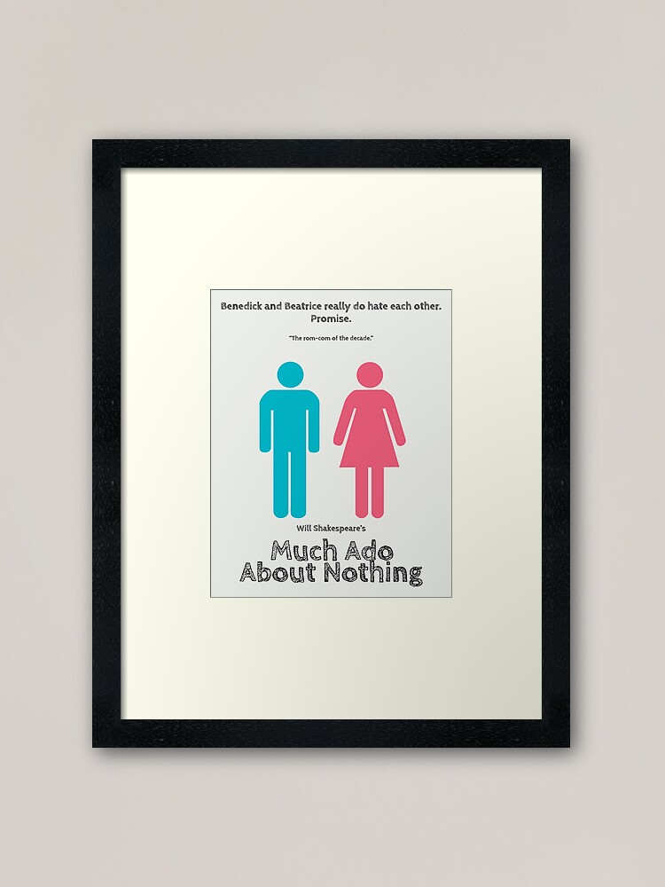 kan ikke se Perpetual legeplads Much Ado about Nothing rom-com poster" Framed Art Print by stormsandwolves  | Redbubble