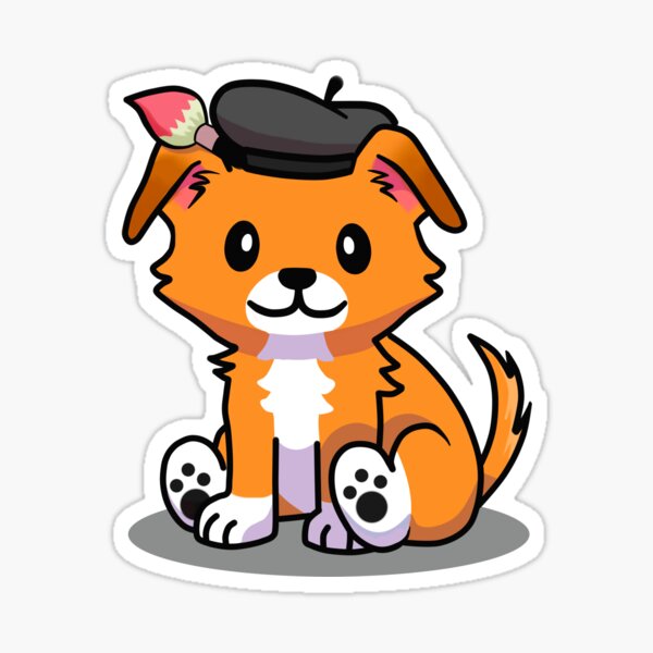 Cute Painter Dog Sticker For Sale By GerardX65 Redbubble Cute Painter Dog Sticker For Sale By GerardX65 Redbubble