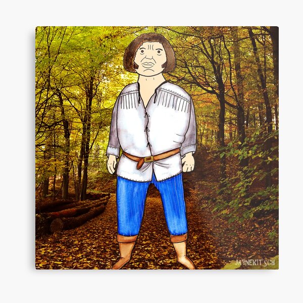 The Princess Bride Fezzik Andre the Giant Illustration by Jayne Kitsch Metal Print