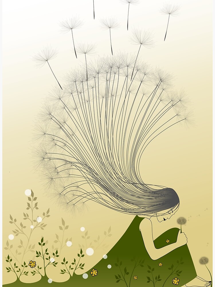 Thumbnail 3 of 3, Poster, The Girl with Dandelion Hair designed and sold by franzi.
