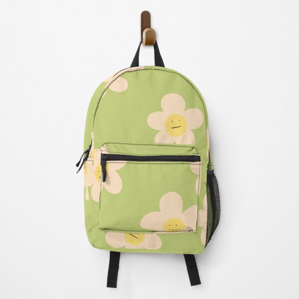Item preview, Sad happy flower pattern in key lime designed and sold by Thalia Roman.