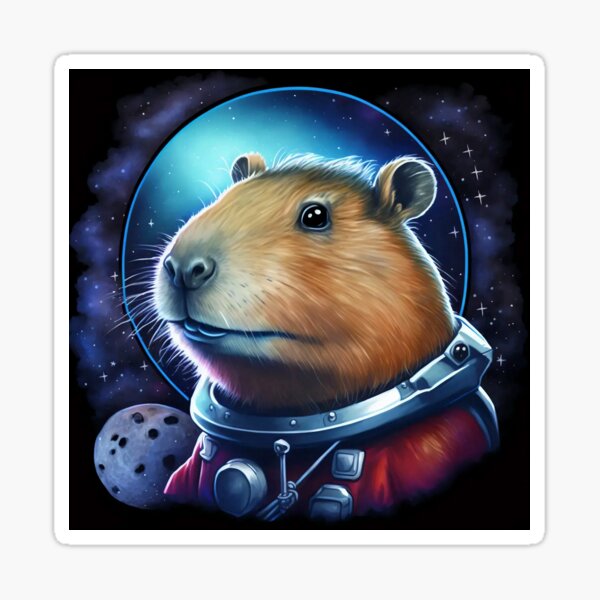 L'astronaute Capybara dans l'espace Sticker