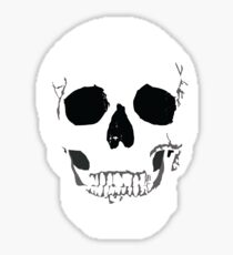 White skull skeleton halloween Sticker