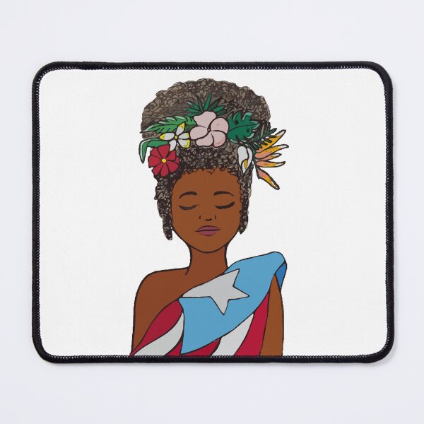 Item preview, Boricua Girl with Tropical Flowers | Puerto Rico Art designed and sold by Art-y-Son.