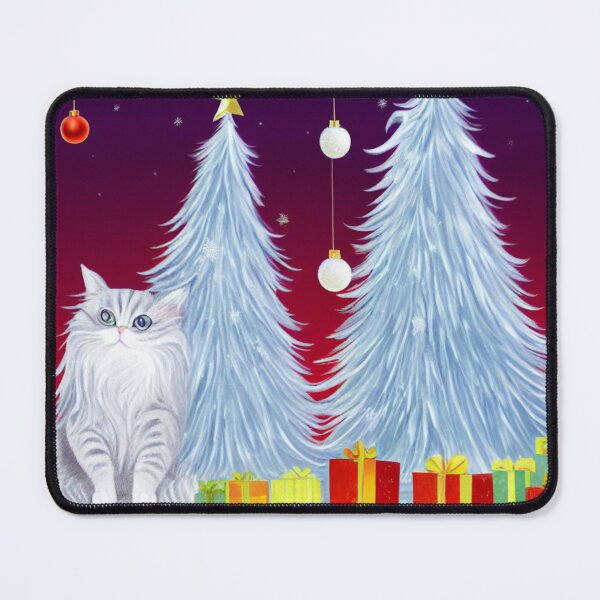 Item preview, White and grey cat Christmas scene  designed and sold by RileyKyler.