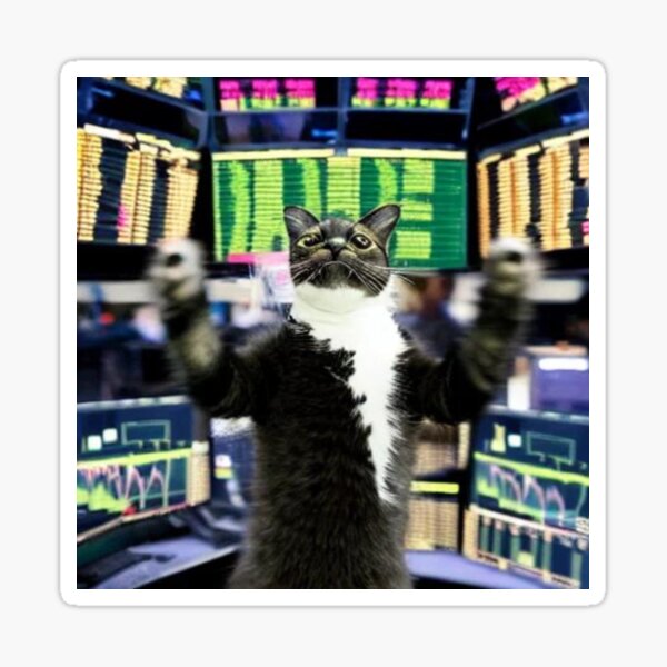 Cat crashing the economy | Get that money | Finance | economy Sticker