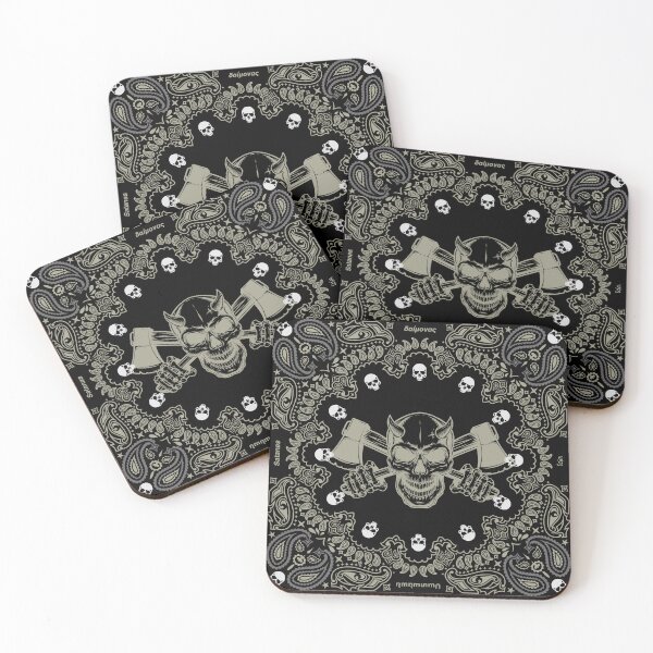 Item preview, Satan, composition with skulls and hatchets. designed and sold by Pekapeka of NZ.