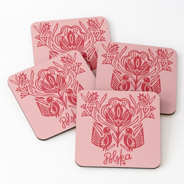 Item preview, Polska Folk Bird Red on Pink Polish Wycinanki Inspired Art  designed and sold by cindytomczyklee.