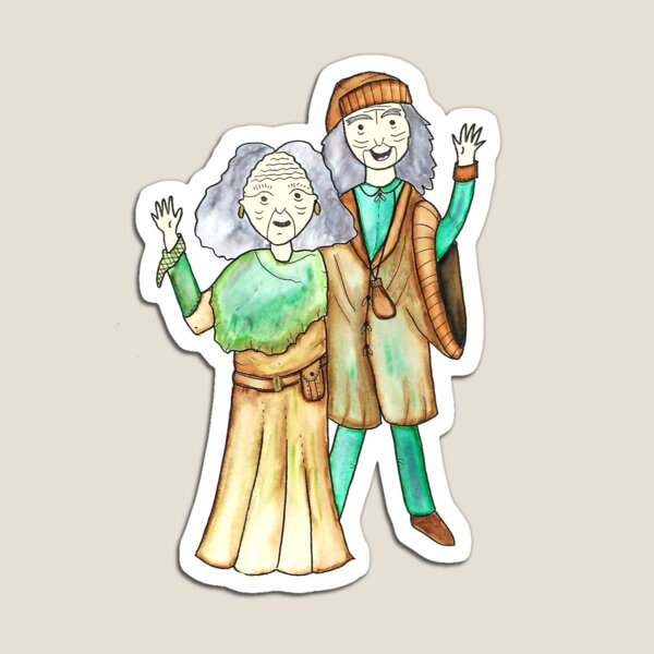 The Princess Bride Miracle Max & Valerie Fan Art Illustration by Jayne Kitsch Magnet