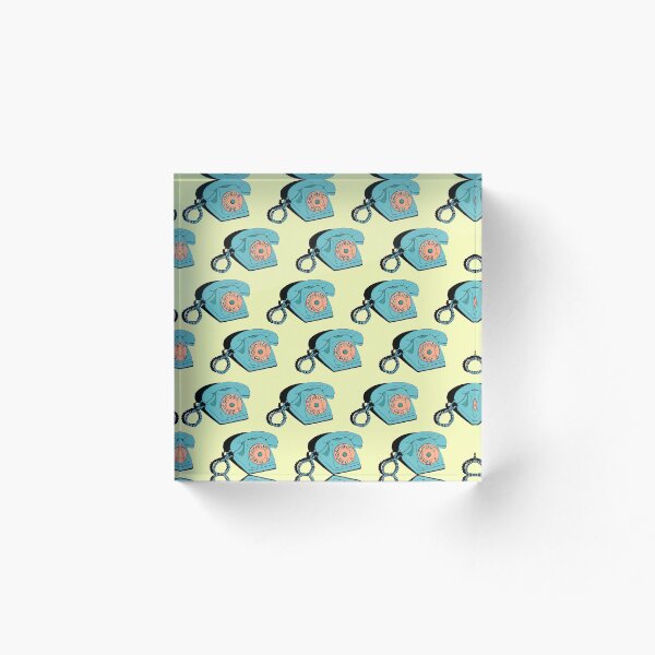 Item preview, Telephone (yellow & aqua) designed and sold by The Wallpaper Files.