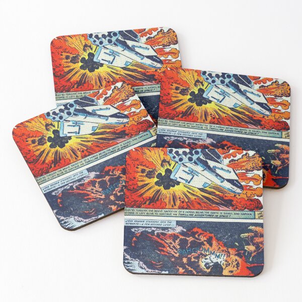 Item preview, Space ships blasting comic scenes  designed and sold by spinolator.