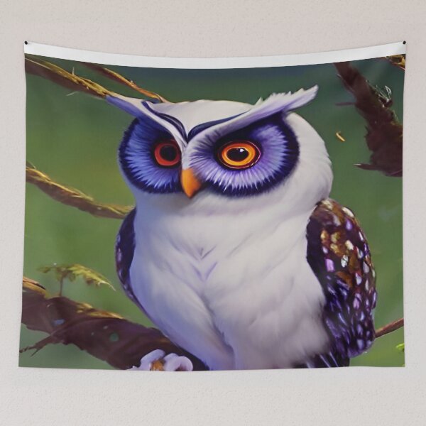 Item preview, Owl with purple highlights and speckles designed and sold by deniselynnimage.