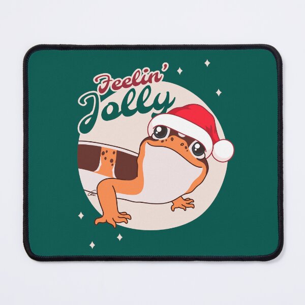Item preview, African Fat Tailed Gecko, Christmas Edition! Feelin Jolly! Green BG designed and sold by anacecilia.