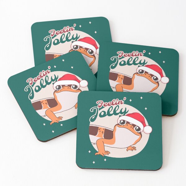 Item preview, African Fat Tailed Gecko, Christmas Edition! Feelin Jolly! Green BG designed and sold by anacecilia.