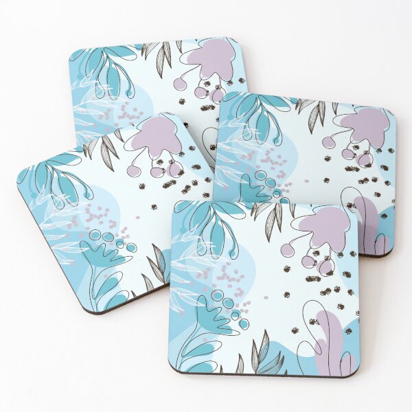 Item preview, Blue Retro Boho Floral Tropical Leaves Art Pattern designed and sold by redbubbleart18.