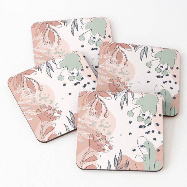 Item preview, Pink and Green Retro Boho Floral Tropical Leaves Art Pattern designed and sold by redbubbleart18.