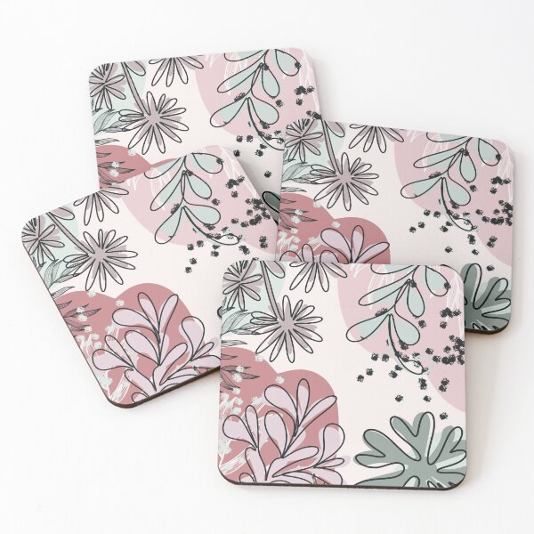 Item preview, Purple, Pink and Green Retro Boho Floral Tropical Leaves Art Pattern designed and sold by redbubbleart18.