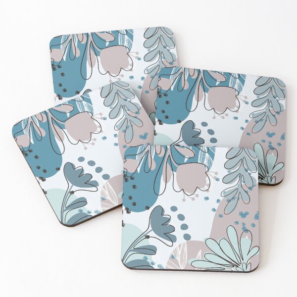 Item preview, Pink and Blue Speckled Retro Boho Floral Tropical Leaves Art Pattern designed and sold by redbubbleart18.