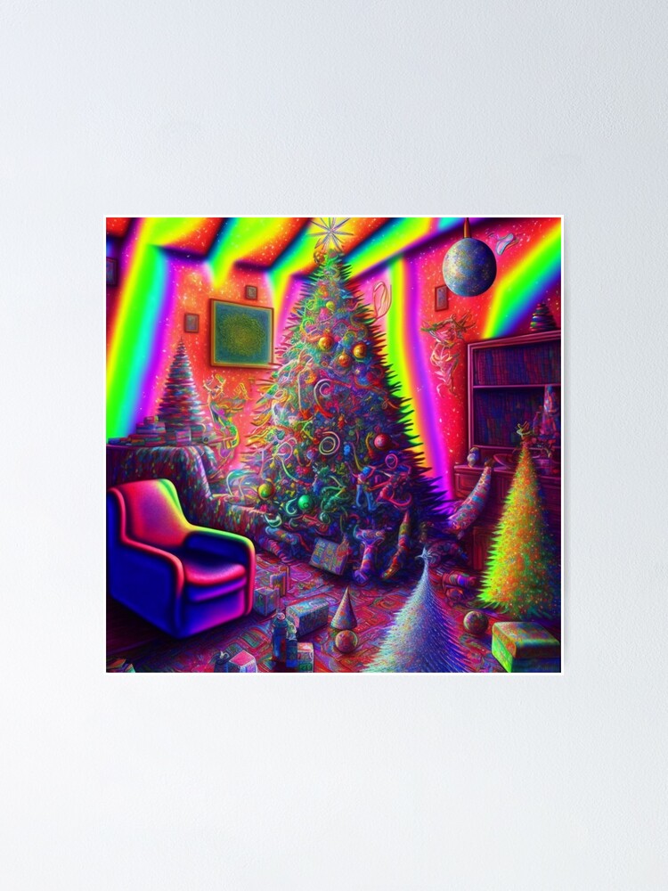 My psychedelic Christmas living room Poster for Sale by RileyKyler