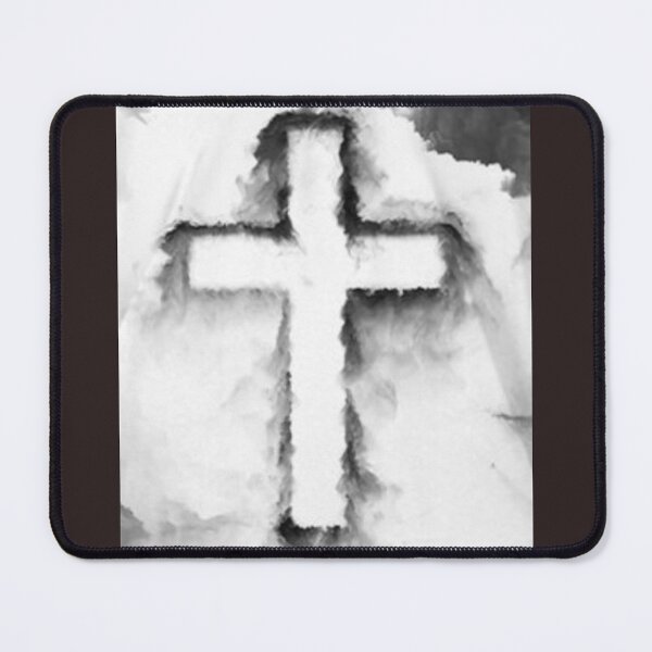Item preview, White Shadow Christian Religious Cross designed and sold by Rowena Jones.