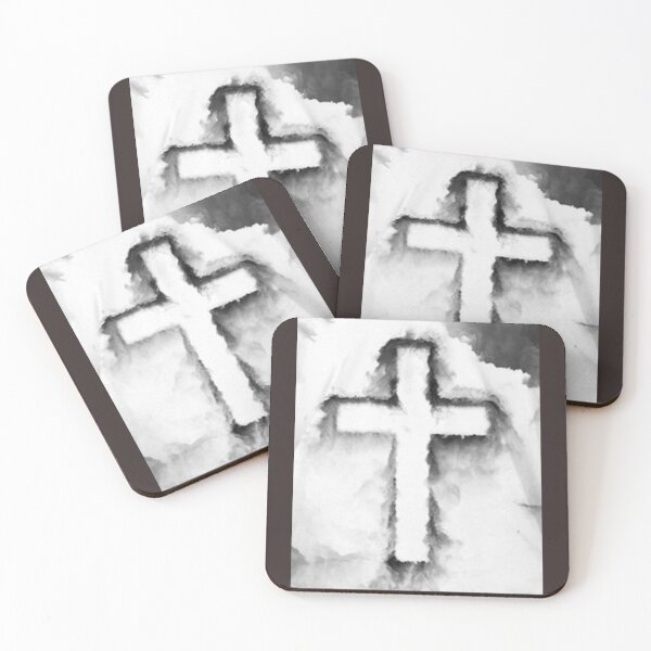 Item preview, White Shadow Christian Religious Cross designed and sold by Rowena Jones.