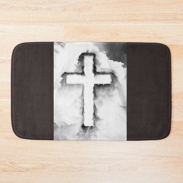Item preview, White Shadow Christian Religious Cross designed and sold by Rowena Jones.