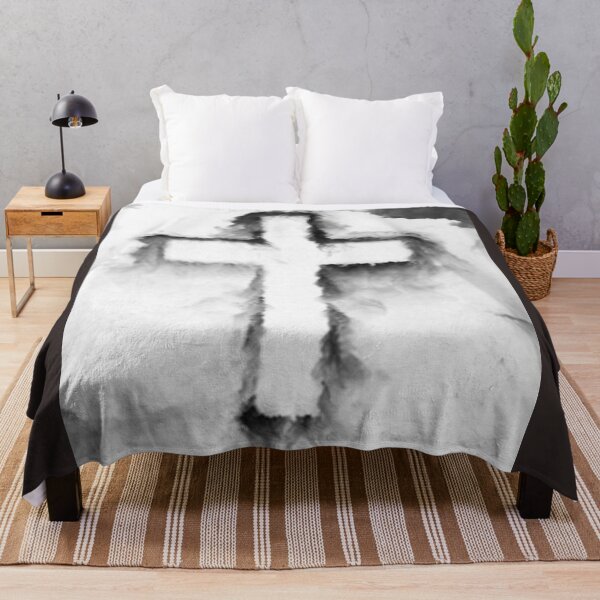 Item preview, White Shadow Christian Religious Cross designed and sold by Rowena Jones.