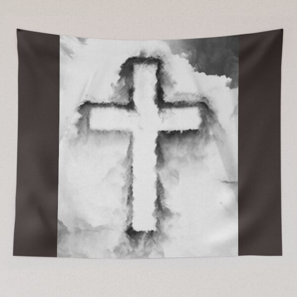 Item preview, White Shadow Christian Religious Cross designed and sold by Rowena Jones.
