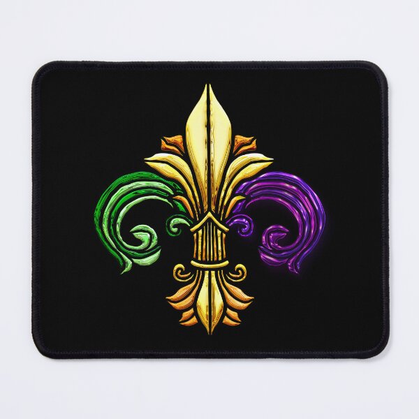Item preview, St. Louis Mardi Gra Fluer de lis - STL - Metallic Stained Glass look designed and sold by Osprey Tees.