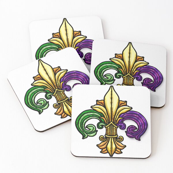 Item preview, St. Louis Mardi Gra Fluer de lis - STL - Metallic Stained Glass look designed and sold by Osprey Tees.